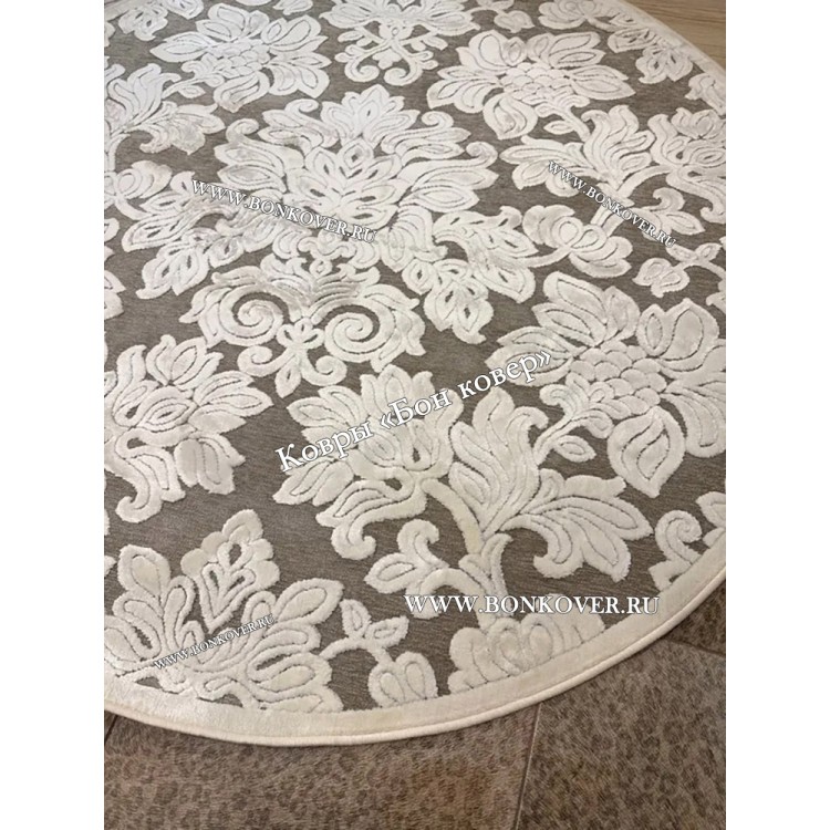Тонкий Ковер Из Вискозы Круг Арт 30540